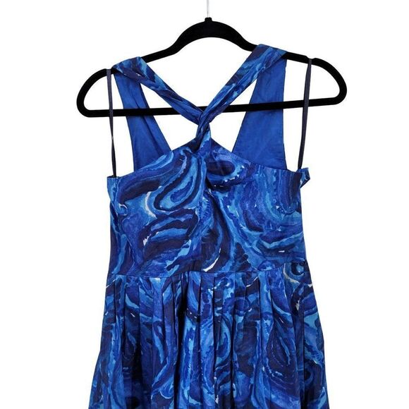Michael Michael Kors Dress Starry Night Print Twist Racerback Fit & Flare Blue 8 - Picture 11 of 15